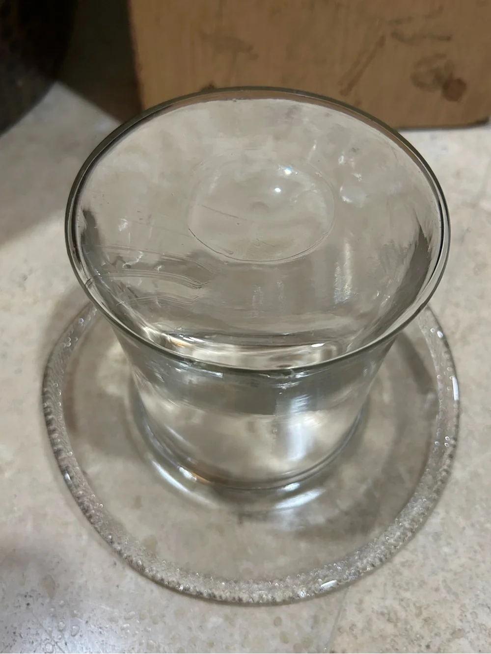 vintage Blenko Clear Glass Too Hat Vase